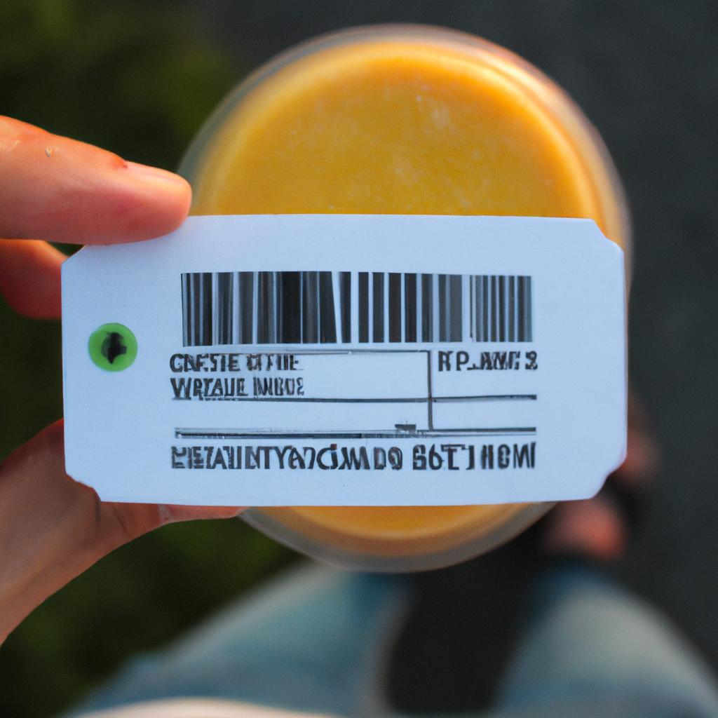 Person holding a food label
